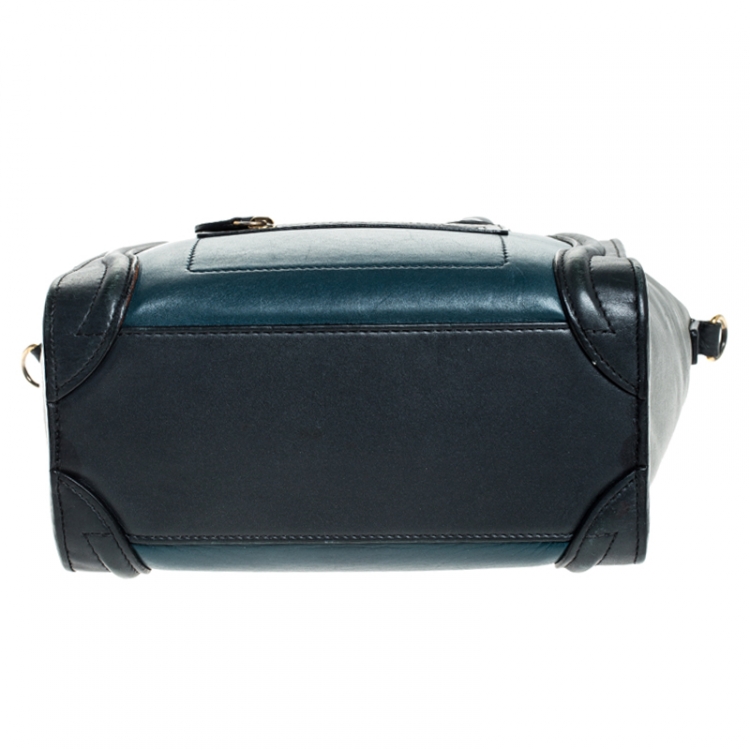 Pre Owned Celine Tri Color Leather Nano Luggage Tote