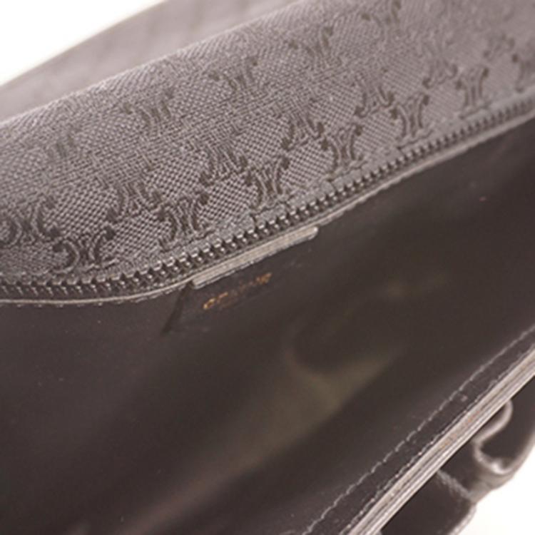 Pre Owned Celine Black Macadam Canvas Shoulder Bag