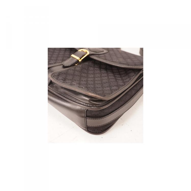 Pre Owned Celine Black Macadam Canvas Shoulder Bag