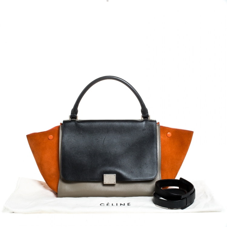 مملوكة مسبقًا Celine Tri Color Leather and Suede Medium Trapeze Bag