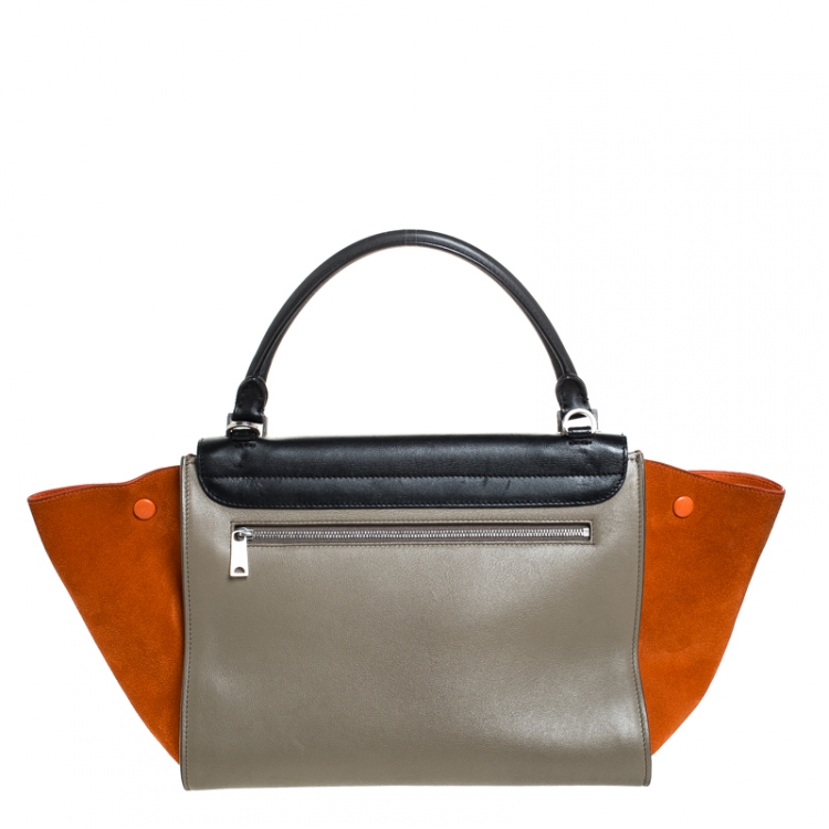 مملوكة مسبقًا Celine Tri Color Leather and Suede Medium Trapeze Bag