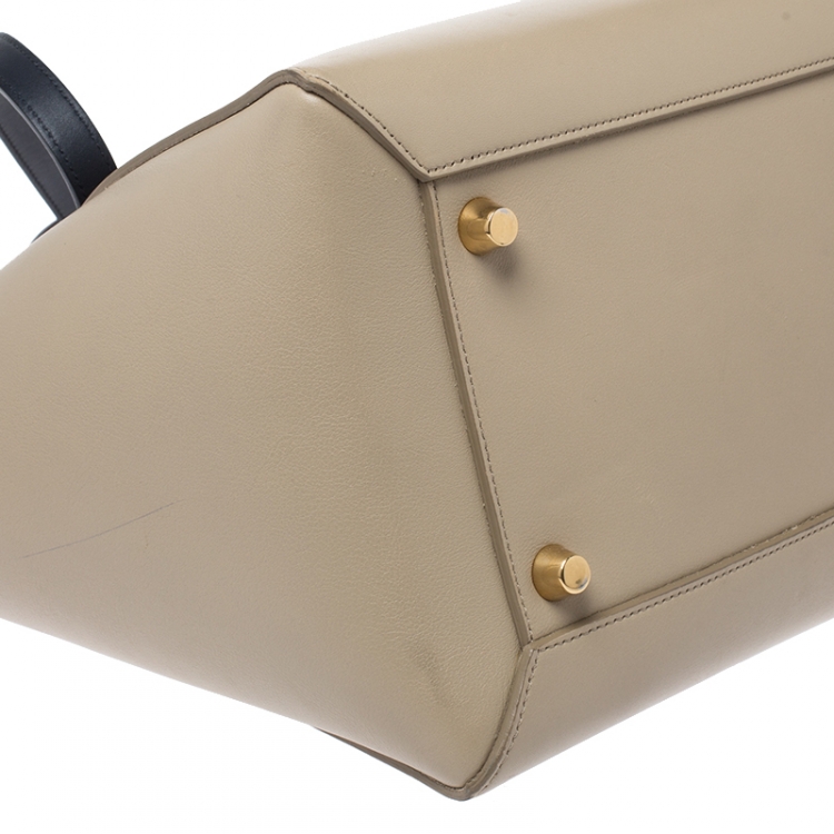 Pre Owned Celine Beige/Burgundy Leather Nano Belt Bag