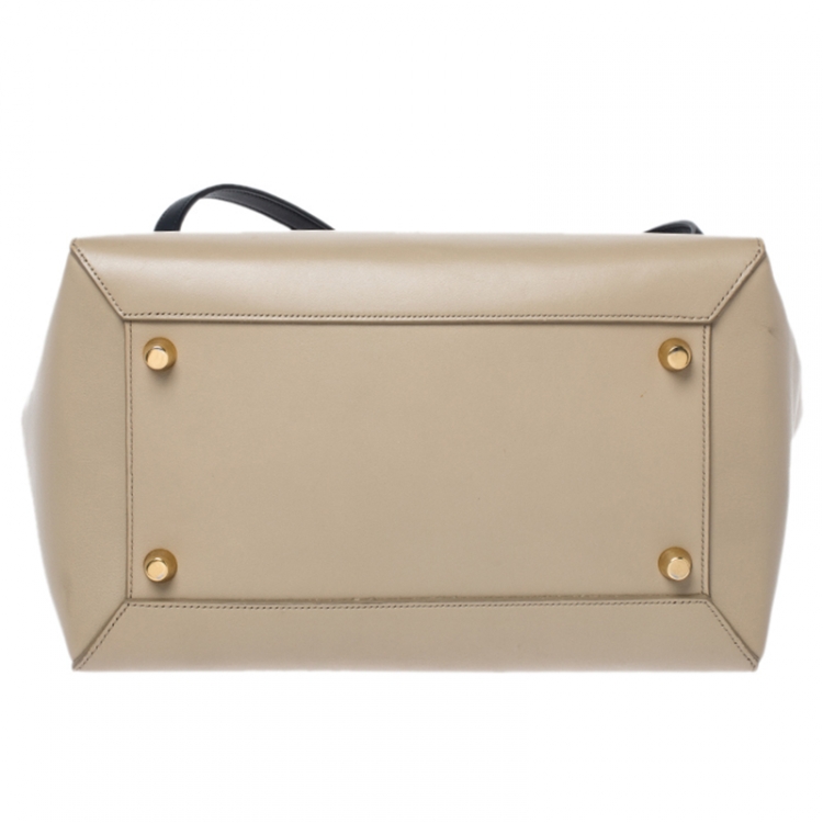 Pre Owned Celine Beige/Burgundy Leather Nano Belt Bag