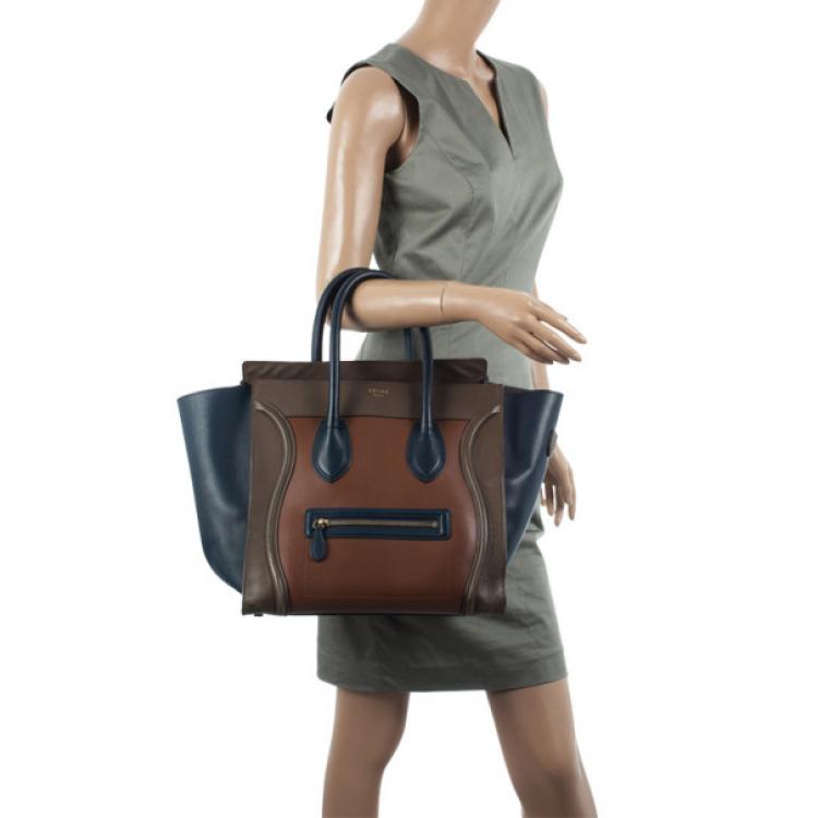 Pre Owned Celine Tri-Color Mini Luggage Tote