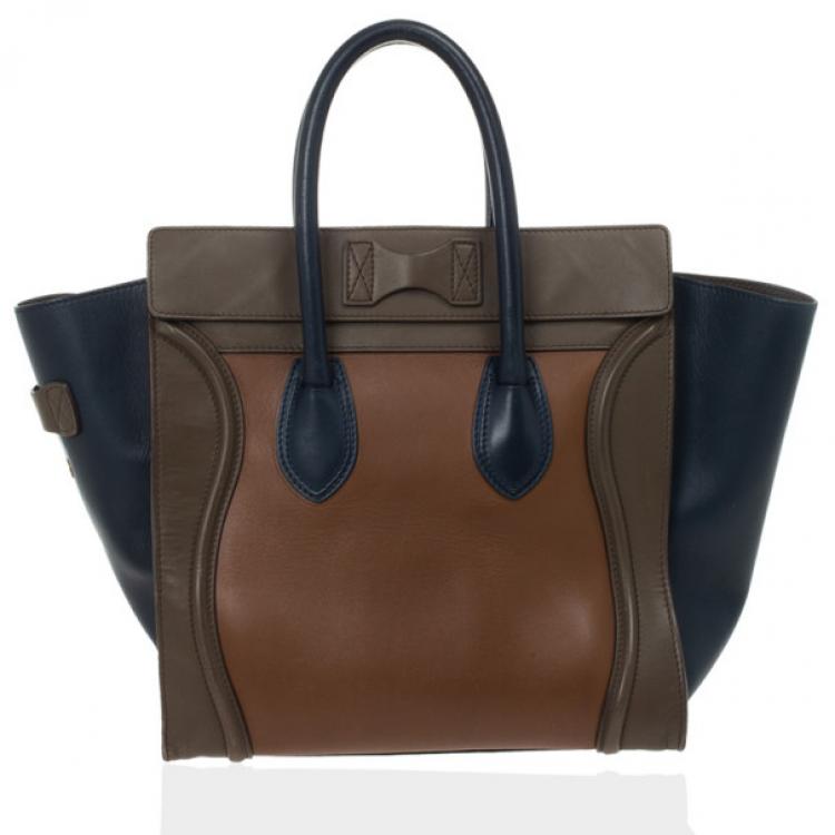 Pre Owned Celine Tri-Color Mini Luggage Tote