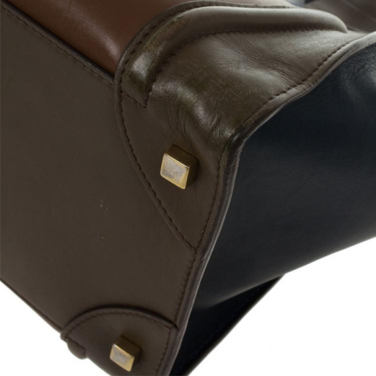 Pre Owned Celine Tri-Color Mini Luggage Tote