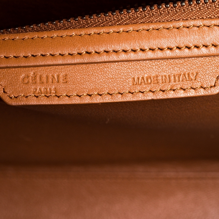 Pre Owned Celine Caramel Brown Leather Mini Luggage Tote