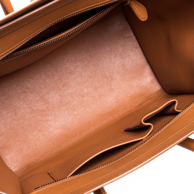 Pre Owned Celine Caramel Brown Leather Mini Luggage Tote
