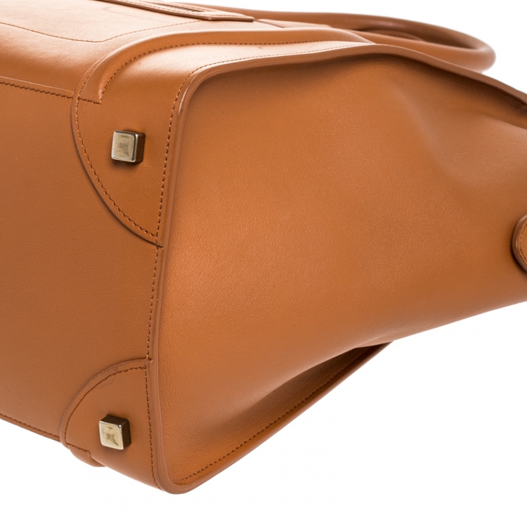Pre Owned Celine Caramel Brown Leather Mini Luggage Tote