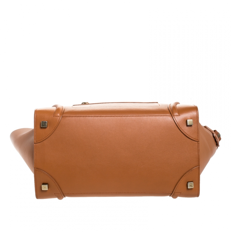Pre Owned Celine Caramel Brown Leather Mini Luggage Tote