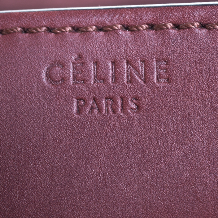 Pre Owned Celine Burgundy Leather Medium Phantom Luggage Tote 