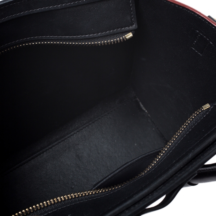 Pre Owned Celine Tricolor Leather Nano Luggage Tote