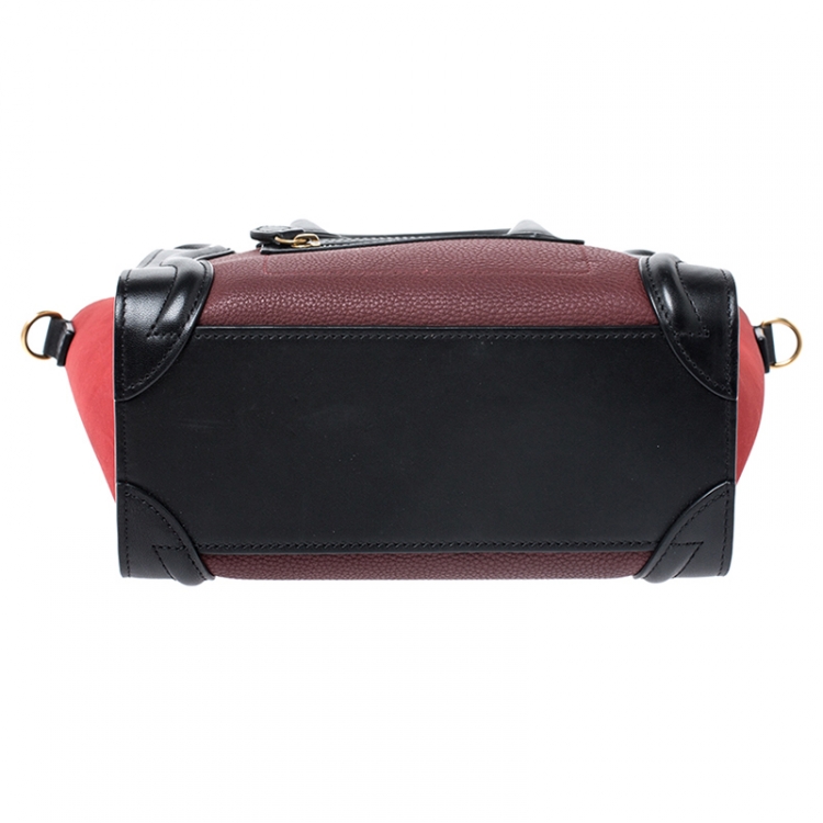 Pre Owned Celine Tricolor Leather Nano Luggage Tote