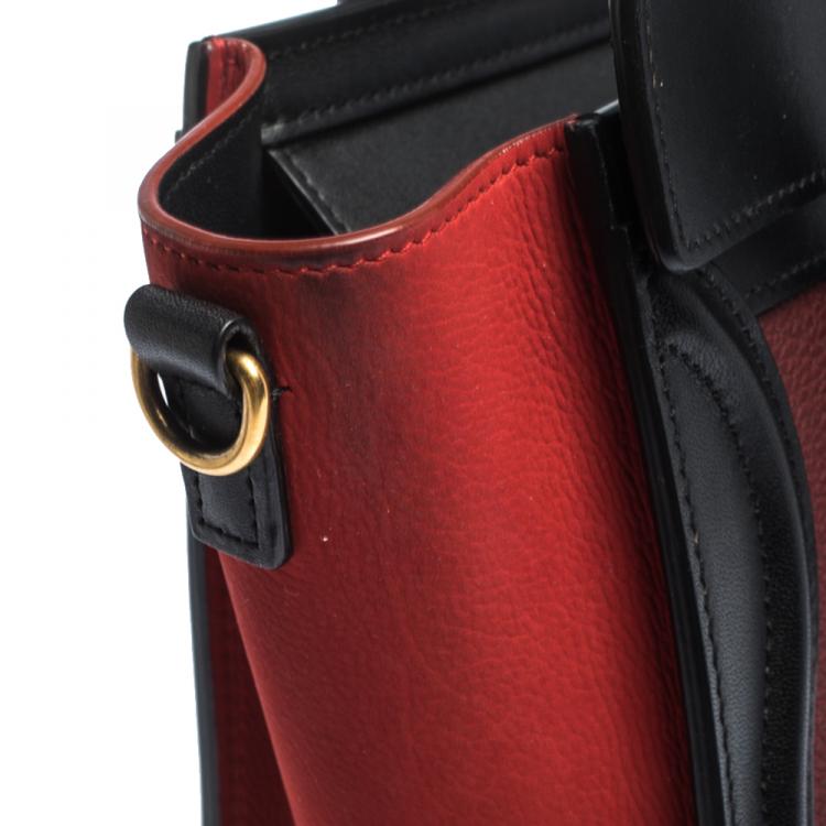 Pre Owned Celine Tricolor Leather Nano Luggage Tote