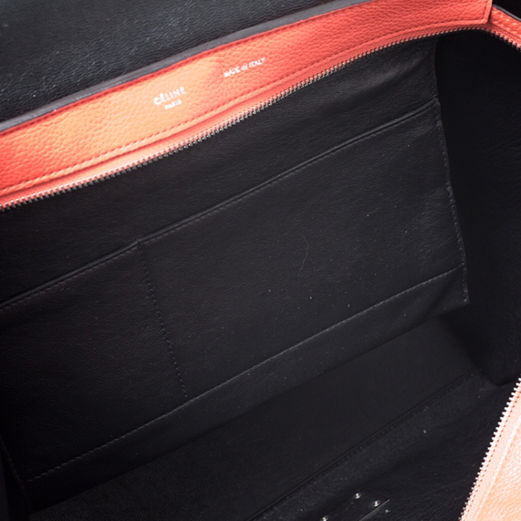 Pre Owned Celine Red Leather and Suede Medium Trapeze Bag