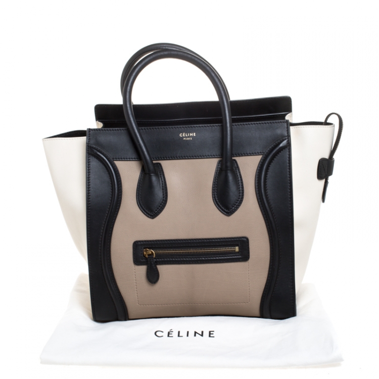 Pre Owned Celine Tricolor Leather Mini Luggage Tote