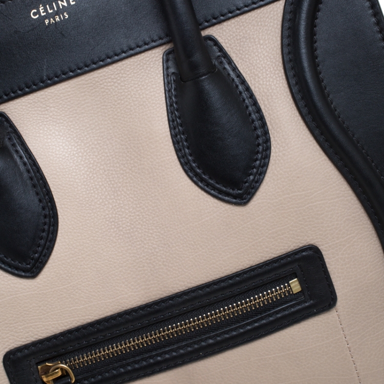 Pre Owned Celine Tricolor Leather Mini Luggage Tote