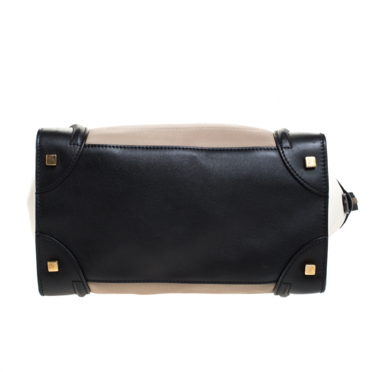 Pre Owned Celine Tricolor Leather Mini Luggage Tote