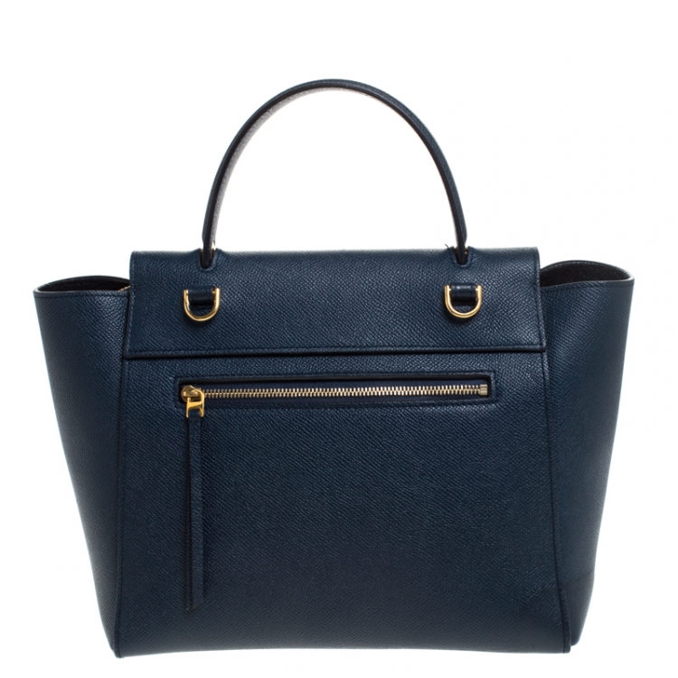 Pre Owned Celine Navy Blue Leather Belt Bag 