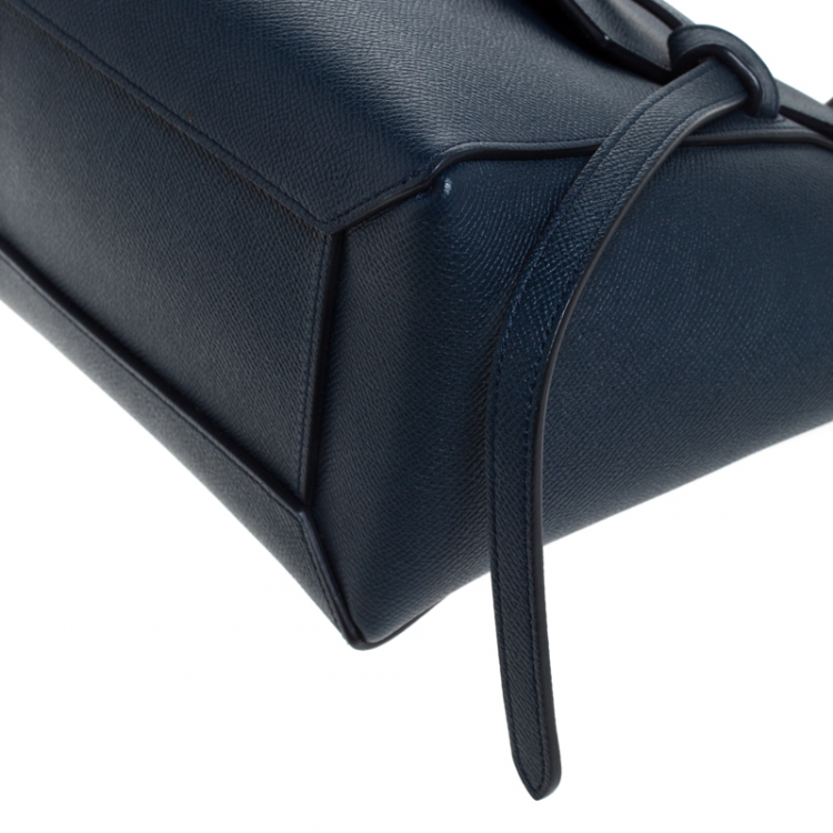 Pre Owned Celine Navy Blue Leather Belt Bag 