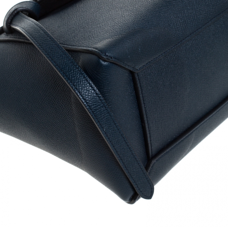 Pre Owned Celine Navy Blue Leather Belt Bag 