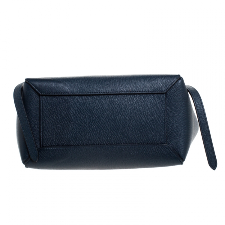 Pre Owned Celine Navy Blue Leather Belt Bag 