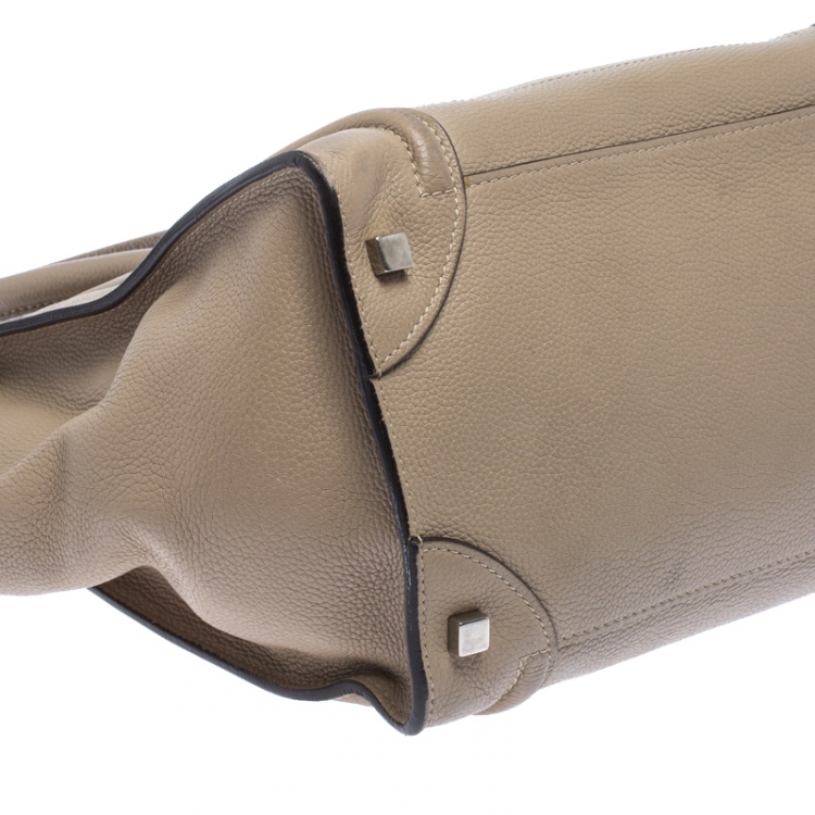 Pre Owned Celine Beige Leather Mini Luggage Tote