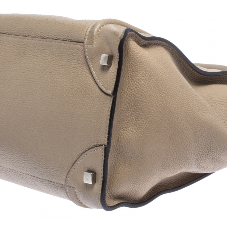 Pre Owned Celine Beige Leather Mini Luggage Tote