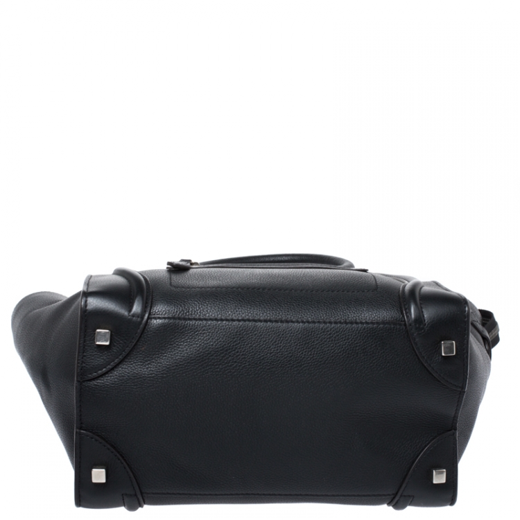 Pre Owned Celine Black Leather Mini Luggage Tote