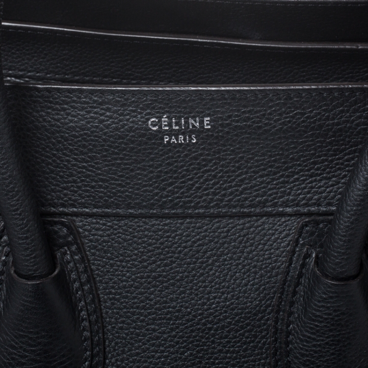 Pre Owned Celine Black Leather Mini Luggage Tote
