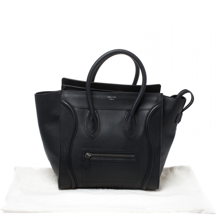 Pre Owned Celine Black Leather Mini Luggage Tote
