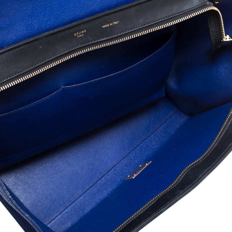 مملوكة مسبقًا Celine Tricolor Leather and Suede Medium Trapeze Bag