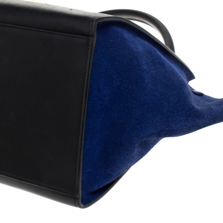 مملوكة مسبقًا Celine Tricolor Leather and Suede Medium Trapeze Bag