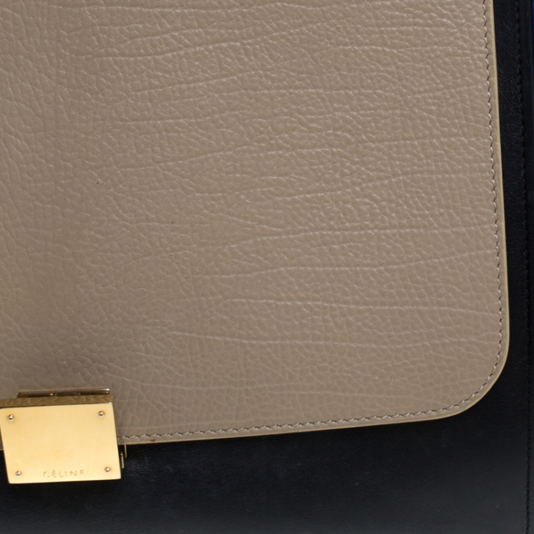 مملوكة مسبقًا Celine Tricolor Leather and Suede Medium Trapeze Bag