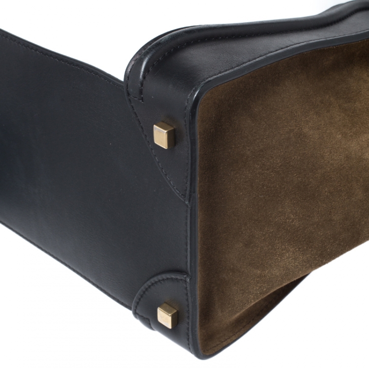 Pre Owned Celine Tri Color Leather and Suede Medium Luggage Tote