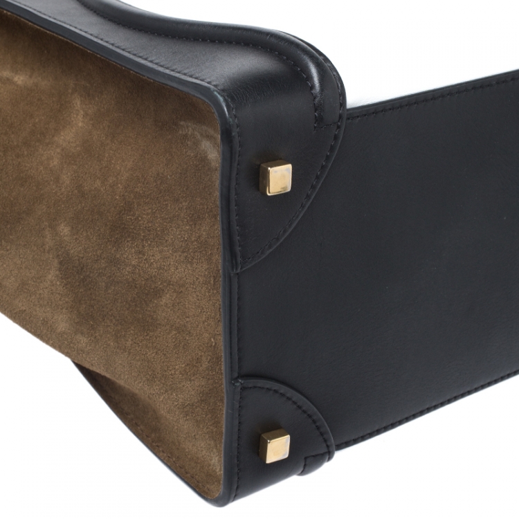 Pre Owned Celine Tri Color Leather and Suede Medium Luggage Tote