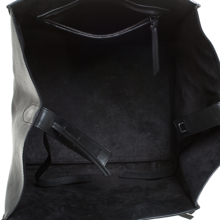 Pre Owned Celine Black Leather Medium Phantom Luggage Tote 