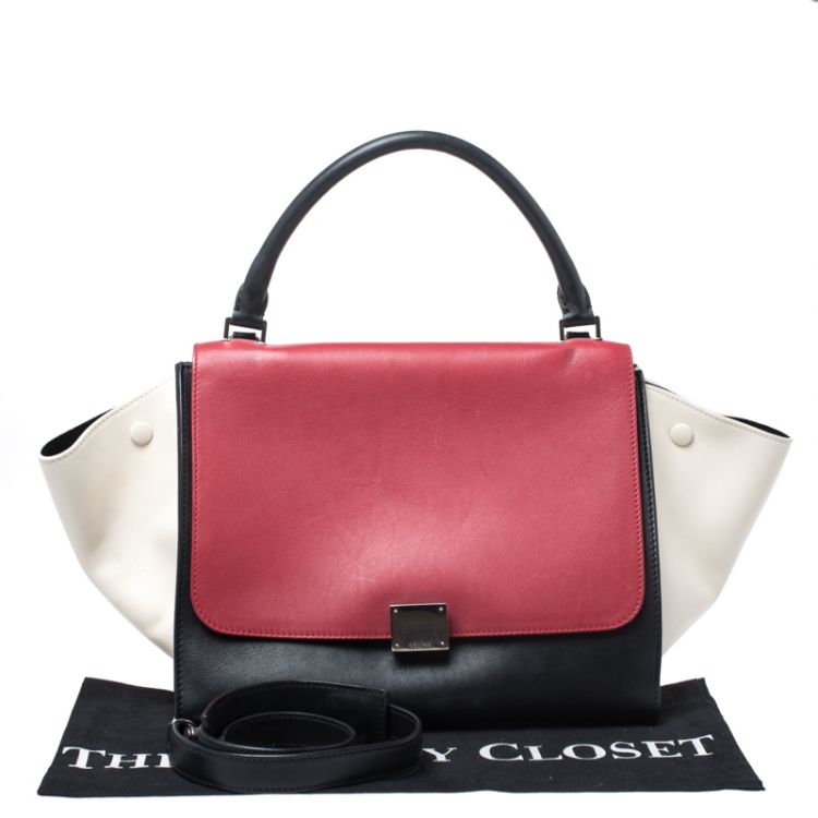 مملوكة مسبقًا Celine Tricolor Leather Medium Trapeze Bag