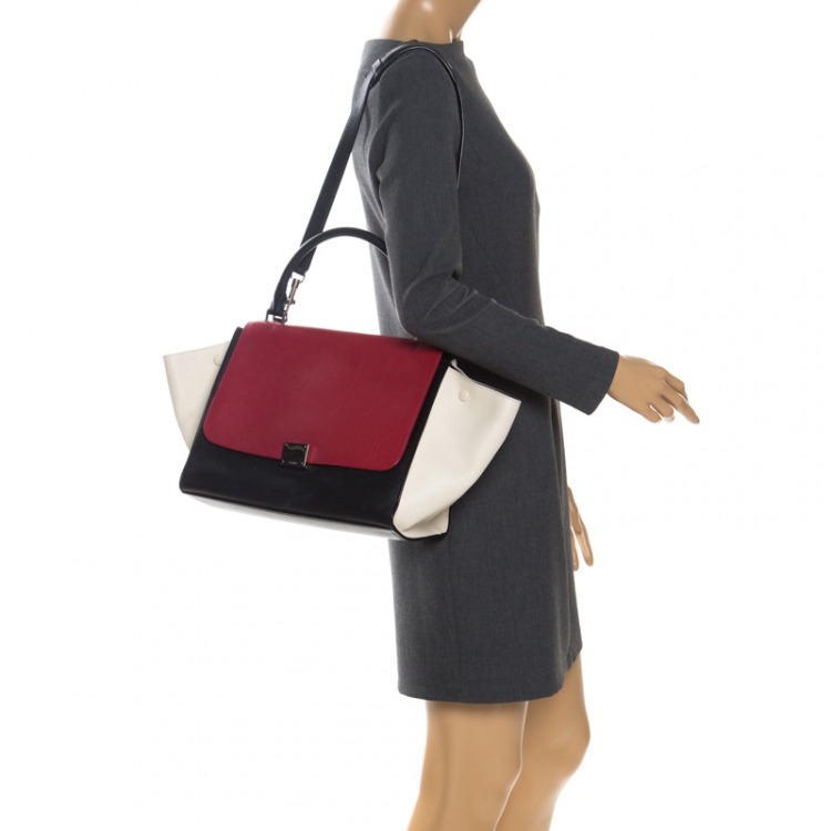 مملوكة مسبقًا Celine Tricolor Leather Medium Trapeze Bag