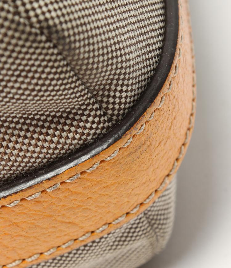 Pre Owned Celine Gray/Yellow Canvas Carriage Tote Bag 