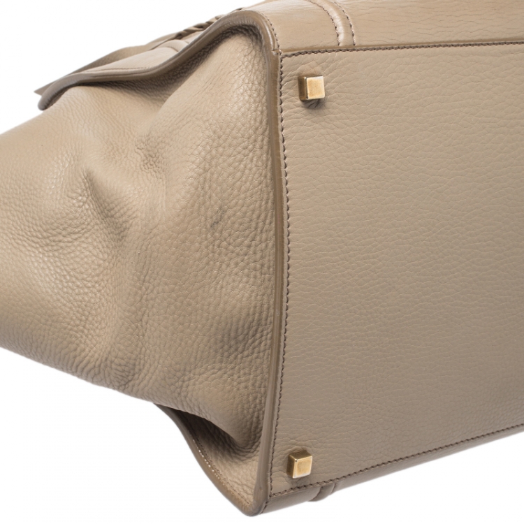 Pre Owned Celine Beige Leather Medium Phantom Luggage Tote