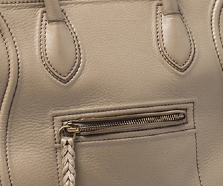 Pre Owned Celine Beige Leather Medium Phantom Luggage Tote