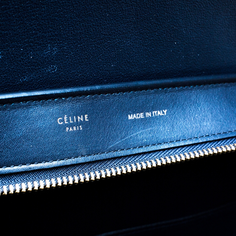 Pre Owned Celine Tri Color Leather Medium Trapeze Bag