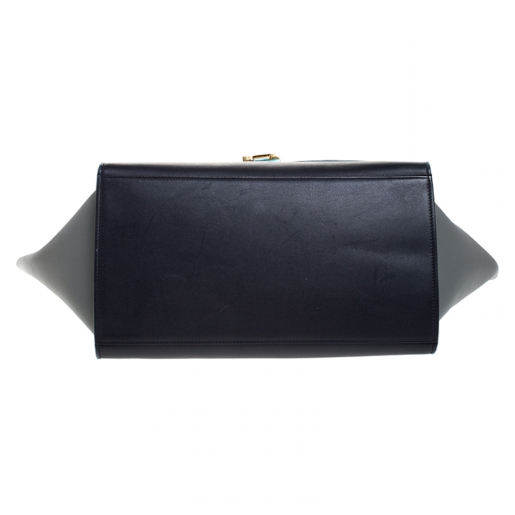 Pre Owned Celine Tri Color Leather Medium Trapeze Bag