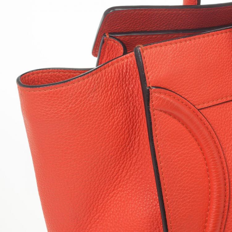 Pre Owned Celine Lipstick Red Mini Luggage Tote