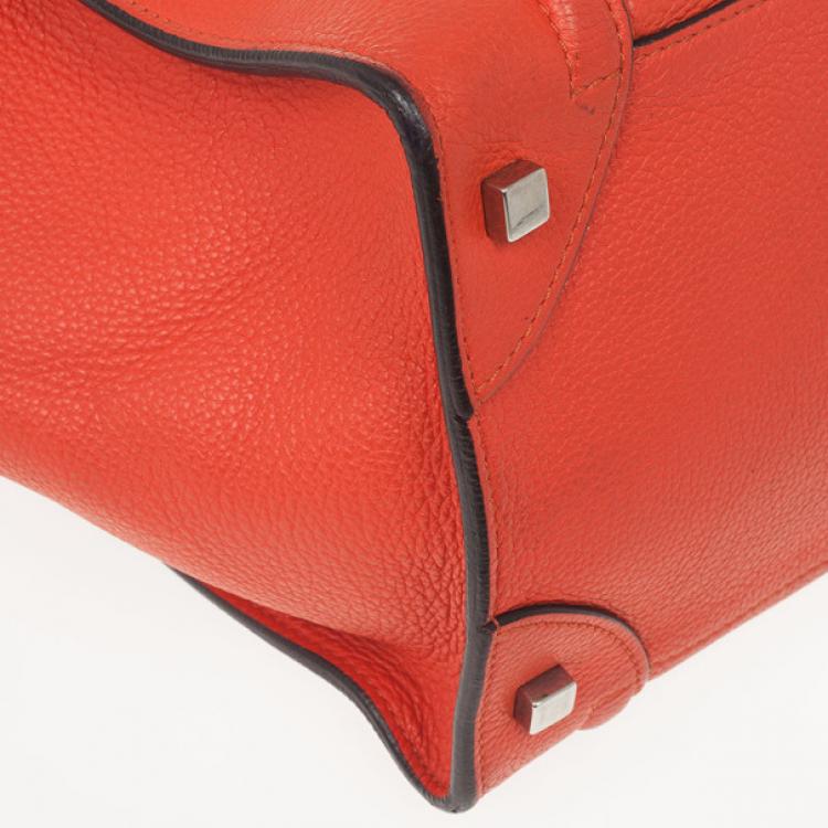 Pre Owned Celine Lipstick Red Mini Luggage Tote