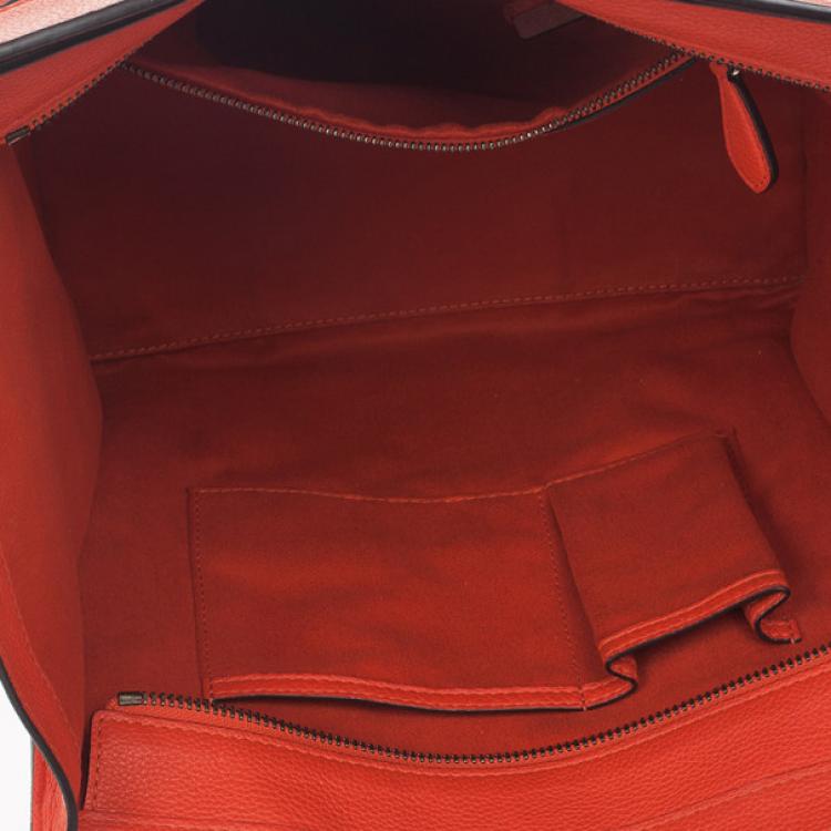 Pre Owned Celine Lipstick Red Mini Luggage Tote