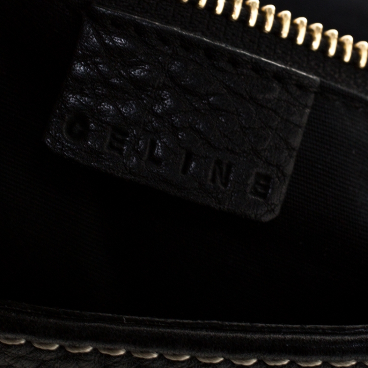 Pre Owned Celine Black Leather Buckle Shoulder Bag