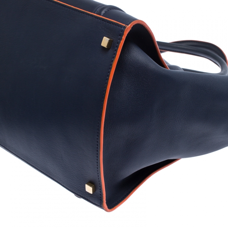 Pre Owned Celine Navy Blue Leather Large Phantom Luggage Tote