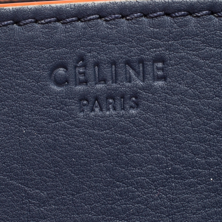 Pre Owned Celine Navy Blue Leather Large Phantom Luggage Tote